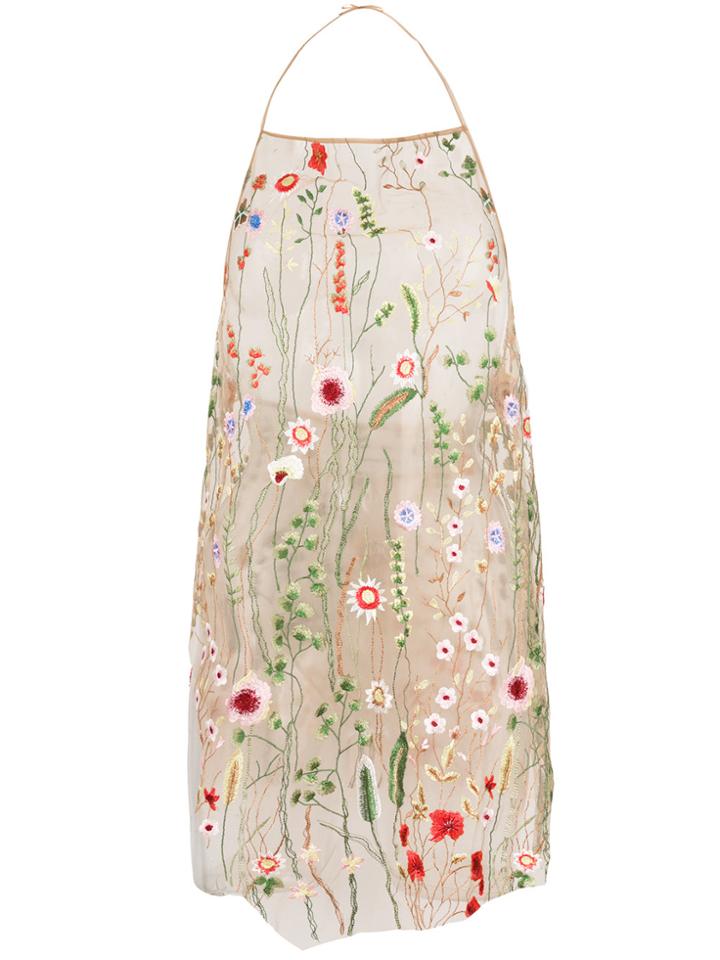 Marques'almeida Sheer Floral Embroidered Top - Nude & Neutrals