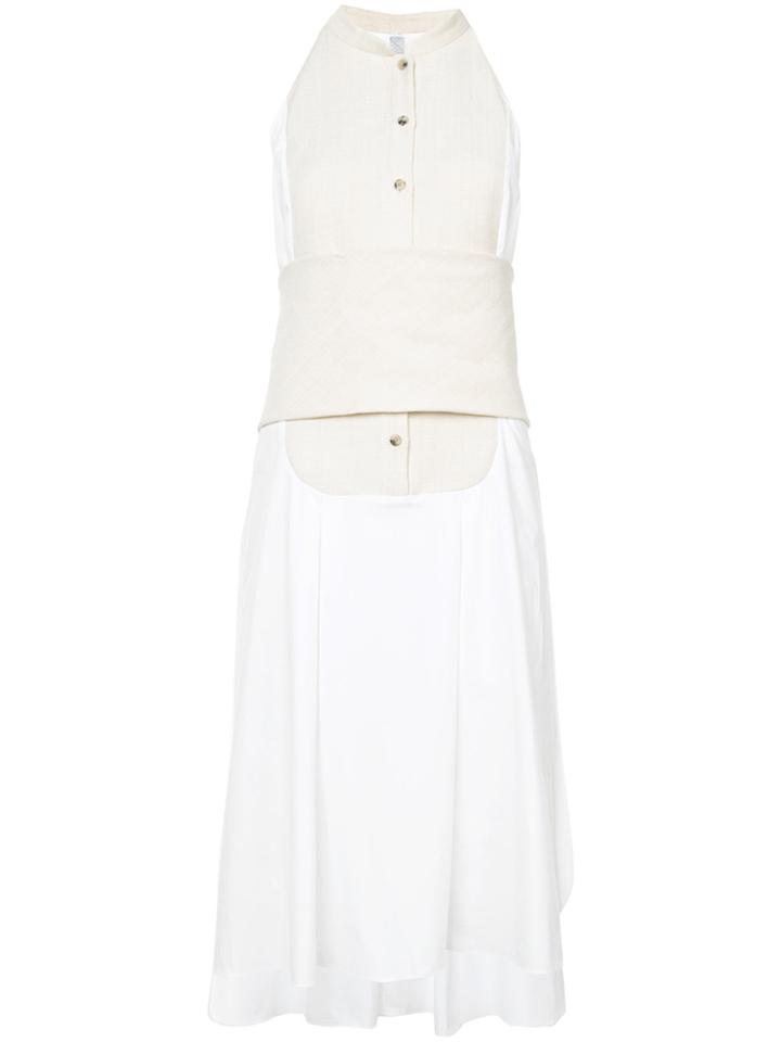 Rosie Assoulin Two-tone Bib Dress - White