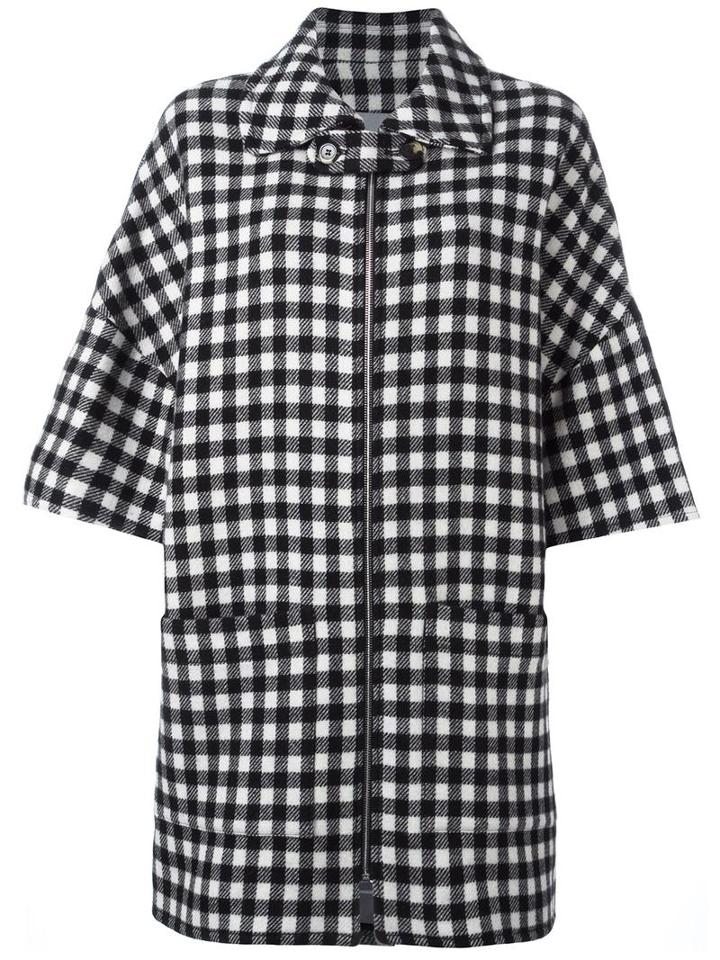 A.p.c. Checked Zipped Coat, Women's, Size: 38, Black, Viscose/wool/polyamide
