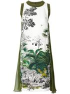 Alberta Ferretti Printed Sleeveless Mini Dress - Green