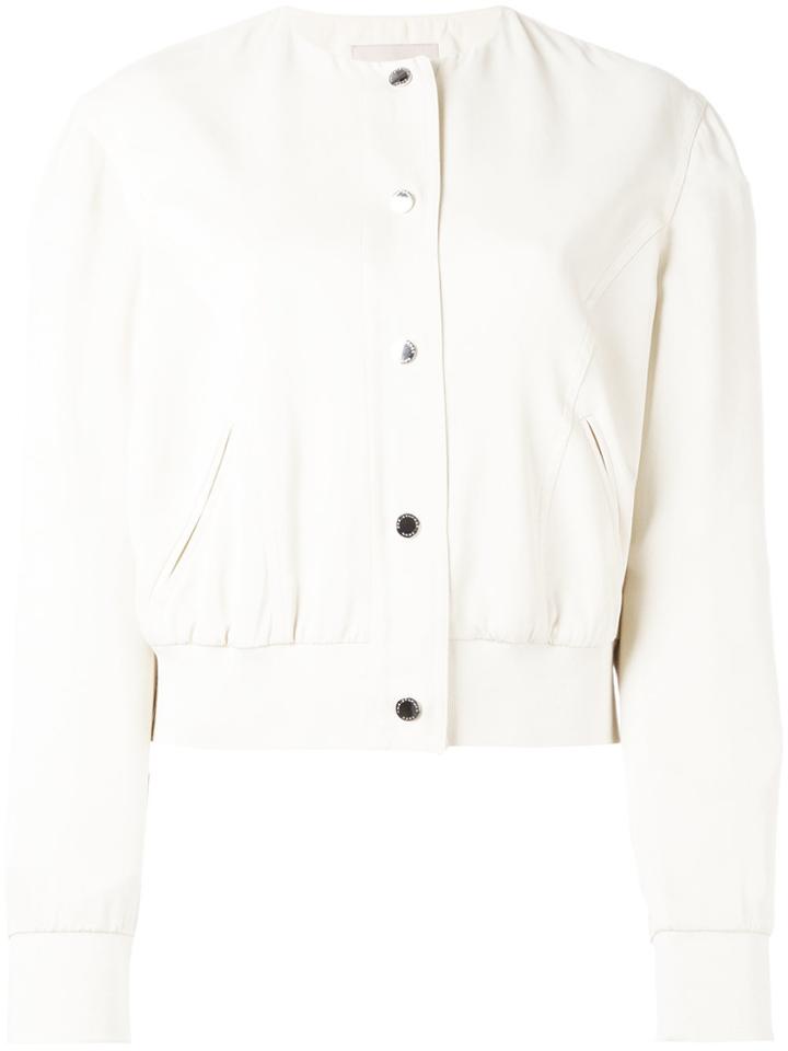 Christopher Kane Pansy Print Cropped Jacket - White
