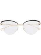 Salvatore Ferragamo Cat-eye Glasses - Gold