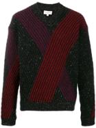 Lemaire Striped Colour Block Sweater - Black