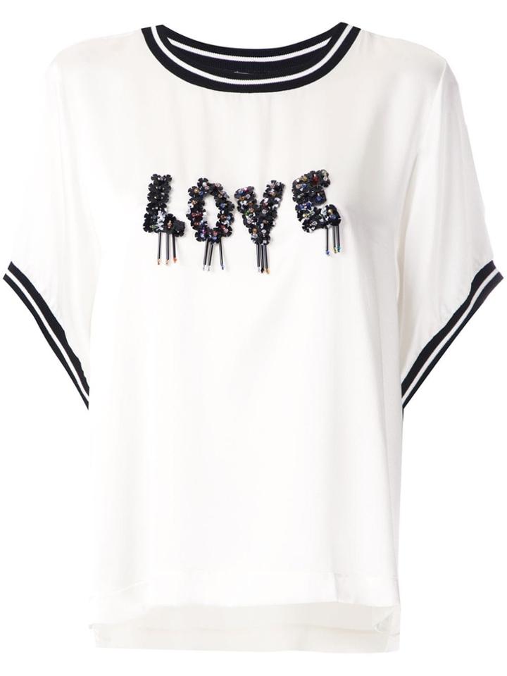 Tufi Duek Camiseta Seda Com Bordado Manual - White