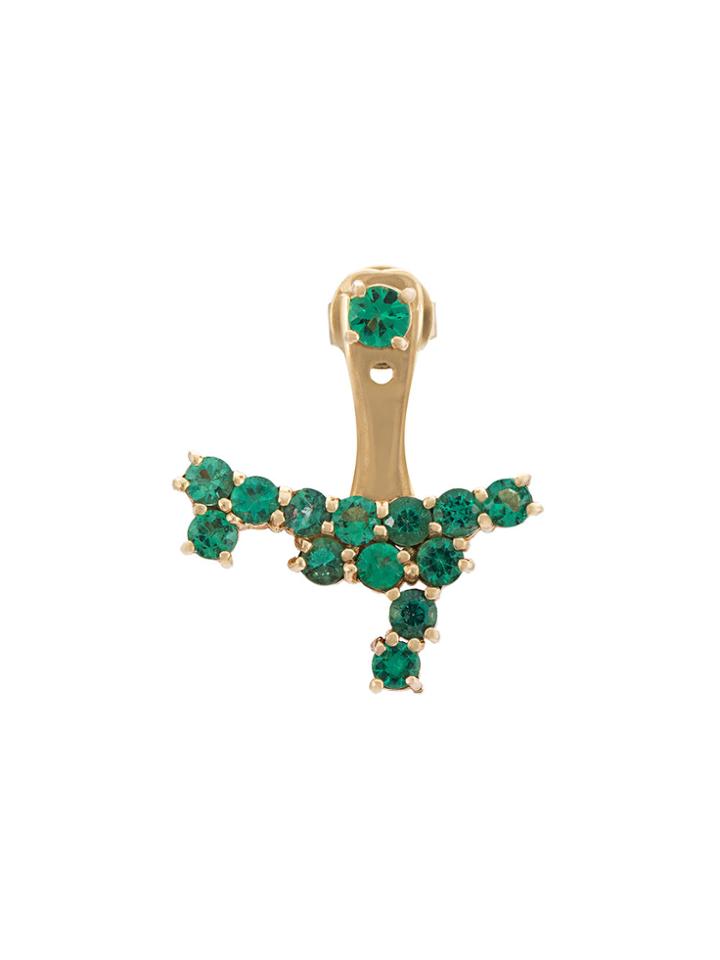 Anita Ko Emerald Cluster Ear Jacket - Yellow & Orange