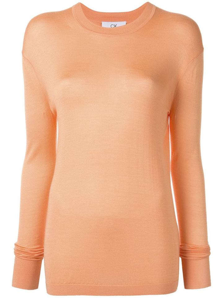 Ck Calvin Klein Lightweight Silk Top - Orange