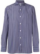 Borrelli Striped Cutaway Collar Shirt - Blue