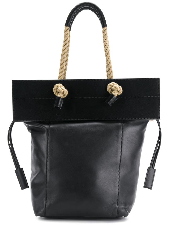 Ports 1961 Rope Handle Flap Tote Bag - Black