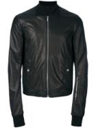 Rick Owens - Bomber Jacket - Men - Cotton/cupro/virgin Wool/lamb Nubuck Leather - 54, Black, Cotton/cupro/virgin Wool/lamb Nubuck Leather