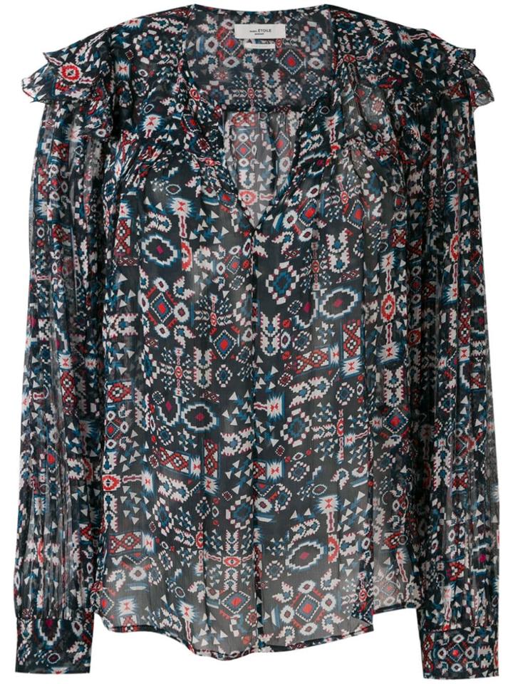 Isabel Marant Étoile Geometric Long-sleeve Blouse - Black