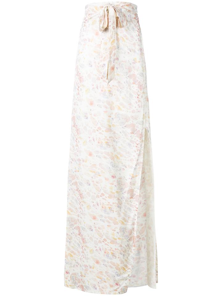 Murmur Draped Maxi Skirt - Pink & Purple