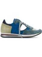 Philippe Model Panelled Low-top Sneakers, Men's, Size: 41, Blue, Leather/nylon/rubber