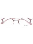 Ray-ban Round-frame Half-rim Glasses - Pink & Purple