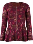 Cecilia Prado Tricot Floral Jacket, Women's, Size: P, Red, Acrylic/polyamide/viscose
