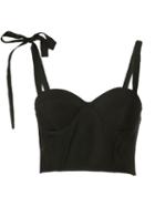 Rosie Assoulin Tie Knot Bustier Blouse, Women's, Size: 2, Black, Silk/spandex/elastane/viscose