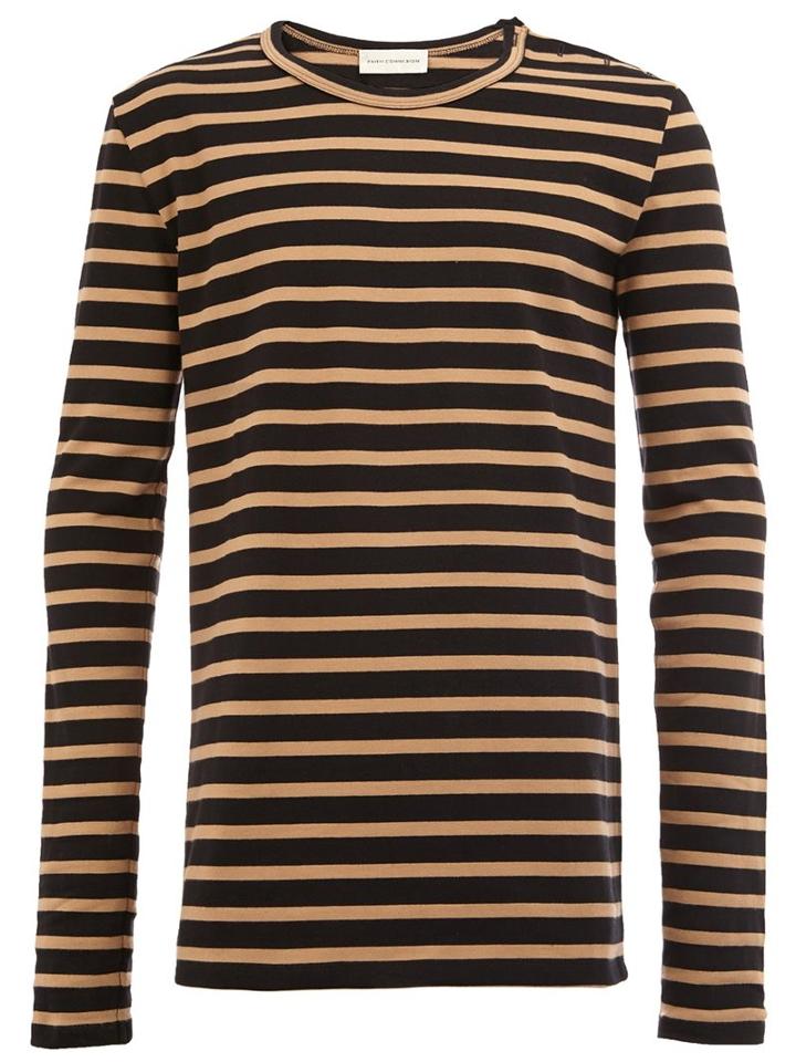 Faith Connexion Striped Longsleeved T-shirt, Men's, Size: Large, Black, Cotton