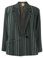 Versace Pre-owned 1980's Striped Jacket - Grey