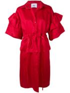 Atu Body Couture Puff-sleeve Midi Dress - Red