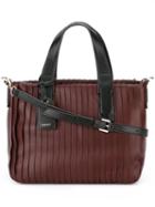 Dkny Two-tone Pleated Tote, Women's, Red