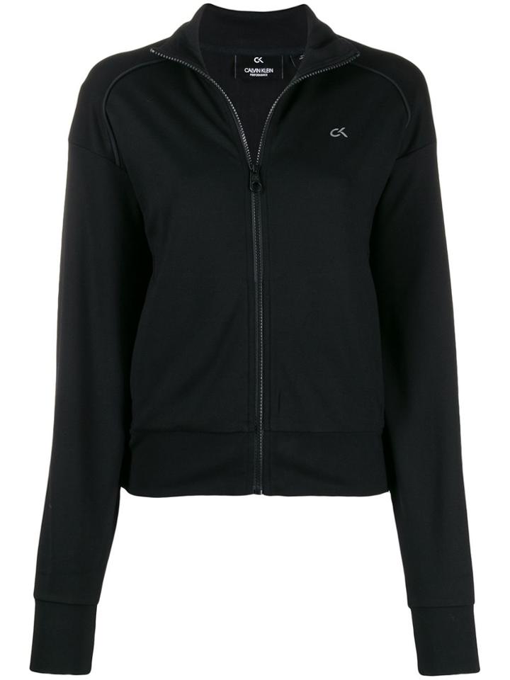 Calvin Klein Zipped Logo Sweater - Black