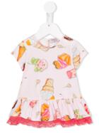 Monnalisa Ice-cream Print Dress, Infant Girl's, Size: 6 Mth, Pink/purple
