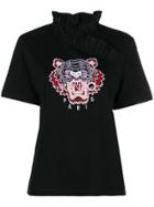 Kenzo Tiger Ruffled Neck T-shirt - Black