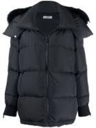 Fendi Fox-fur Trimmed Coat - Black