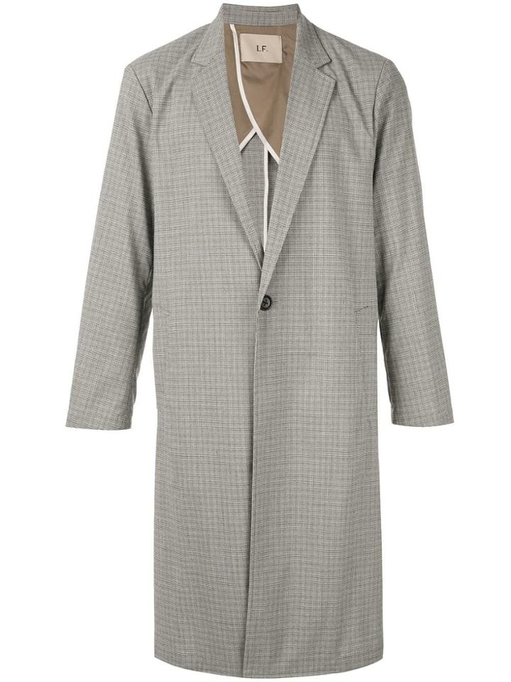 Loveless Check Single Breasted Coat - Grey
