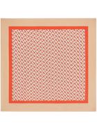Burberry Monogram Print Silk Square Scarf - Red