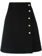 Gucci High-rise Pearl Button Skirt - Black