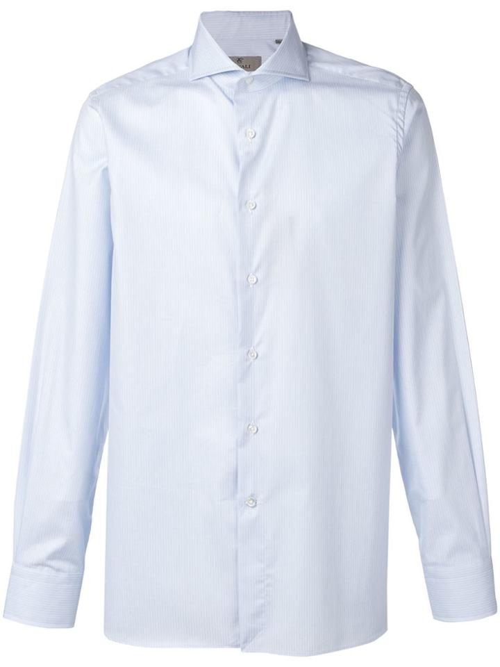 Canali Striped Pointed Collar Shirt - Blue
