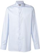 Canali Striped Pointed Collar Shirt - Blue