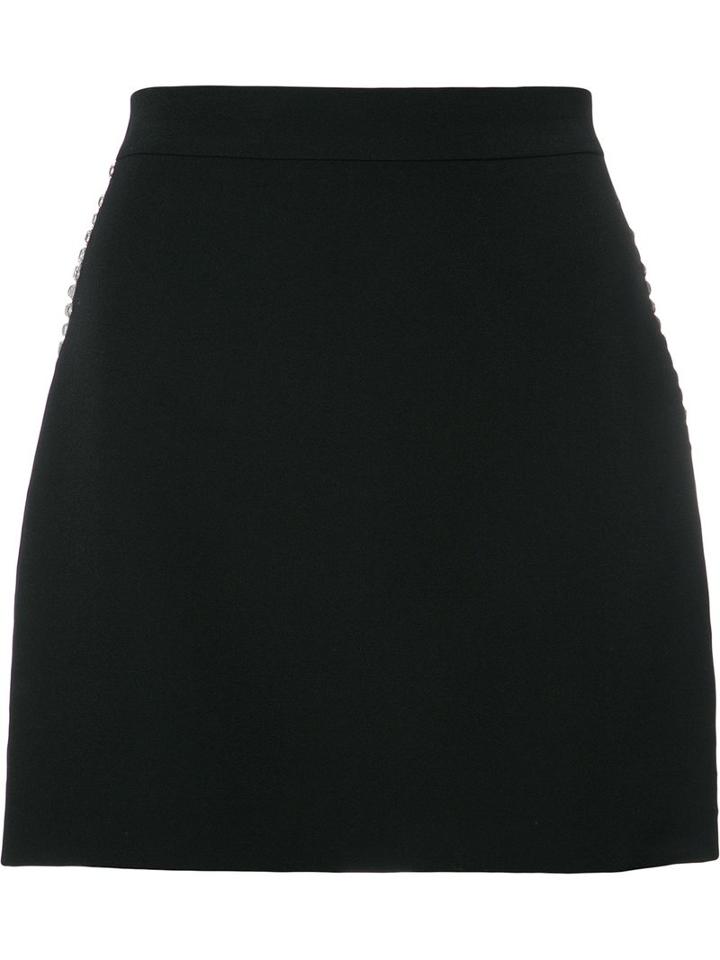 Givenchy Crystal Trim Mini Skirt, Women's, Size: 38, Black, Silk/acetate/wool