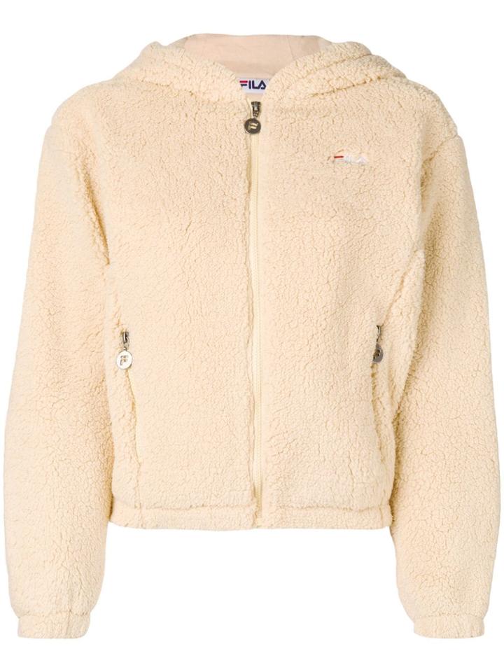 Fila Faux-shearling Hooded Jacket - Nude & Neutrals