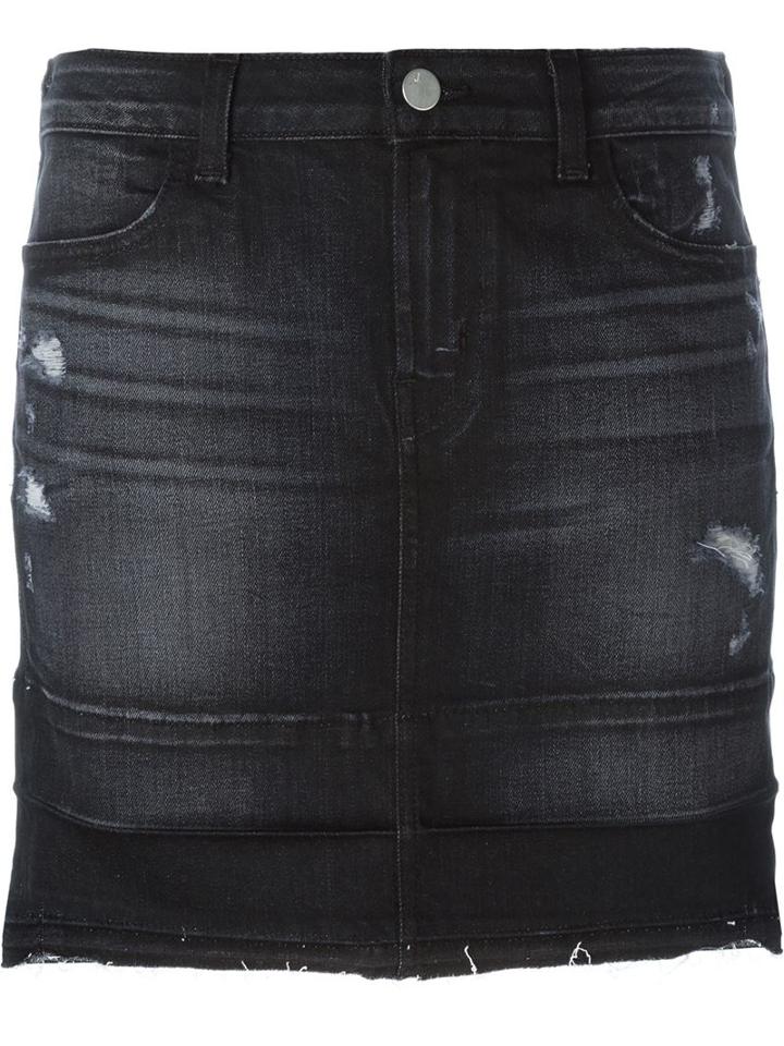 J Brand Mini Denim Skirt, Women's, Size: 29, Grey, Cotton