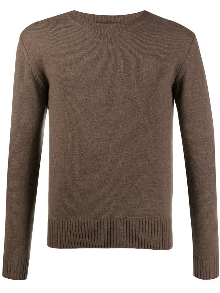 Dell'oglio Colour Block Jumper - Brown