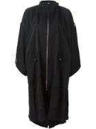Silent Damir Doma 'jalyas' Loose Fit Parka, Women's, Size: Small, Black, Cotton/polyamide