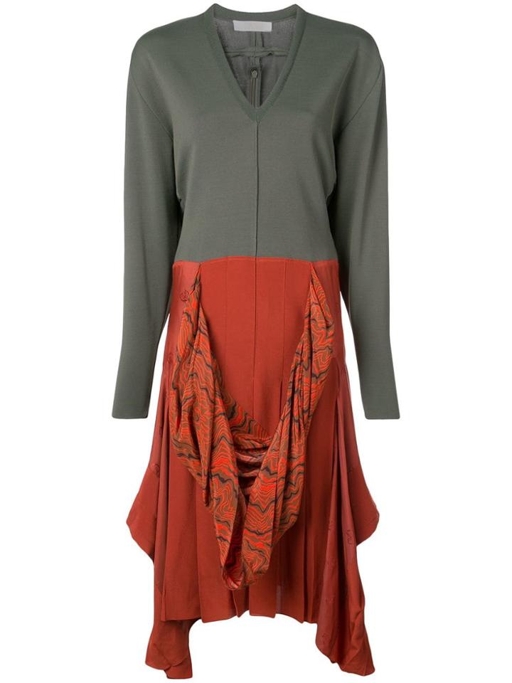 Chloé Two-tone Ruffle Dress - Green