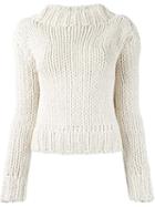 Mm6 Maison Margiela Chunky Knit Sweater, Women's, Size: L, Nude/neutrals, Cotton