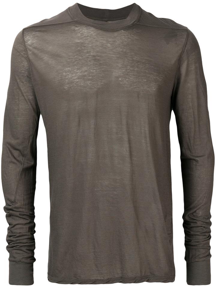 Rick Owens Drkshdw Long-sleeve Fitted Sweater - Grey