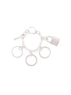 Mm6 Maison Margiela Lock And Key Chain Bracelet, Women's, Metallic