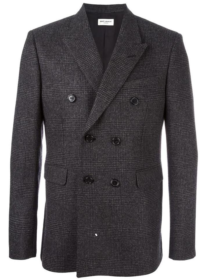 Saint Laurent 'iconic Le Smoking' 70's Jacket, Men's, Size: 52, Grey, Silk/cotton/wool
