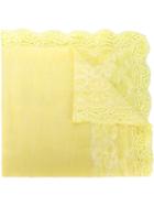 Ermanno Scervino Lace Detail Scarf, Women's, Yellow/orange, Linen/flax/polyamide/cotton