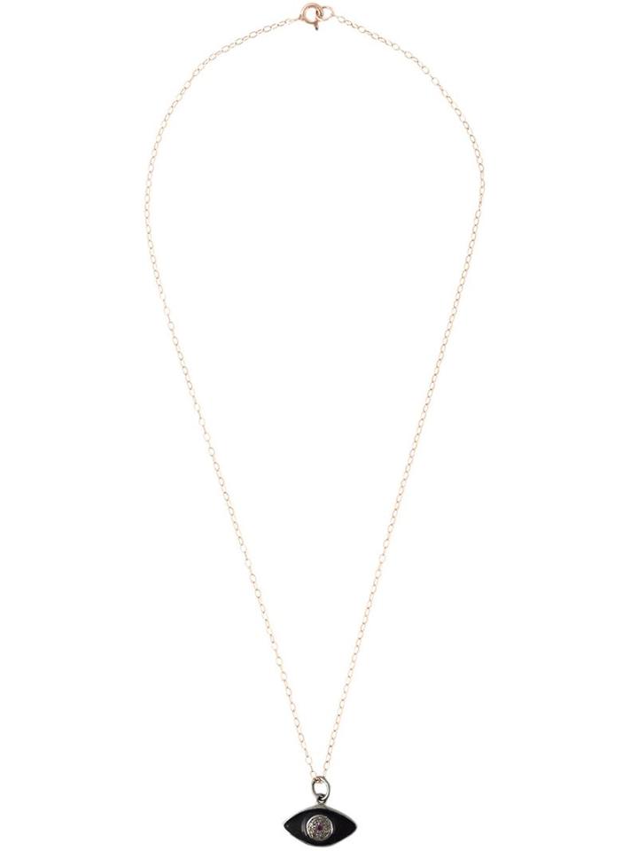 Ileana Makri Enamel Kitten Eye Necklace, Women's, Metallic