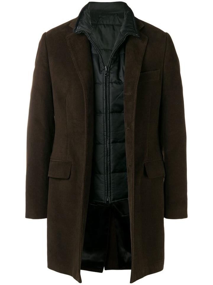 Fay Gilet Insert Overcoat - Brown