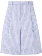Comme Des Garçons Homme Plus - Striped Bermuda Shorts - Men - Cotton - S, Blue, Cotton