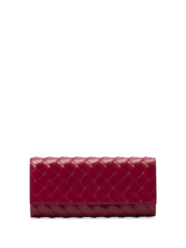 Bottega Veneta Red Continental Quilted Leather Wallet - Pink