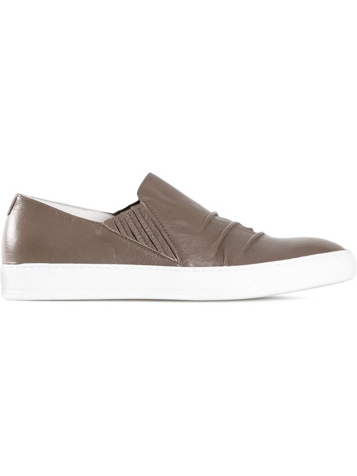 Alexandre Plokhov Crumpled Slip-on Sneakers, Men's, Size: 43, Grey, Goat Skin/rubber