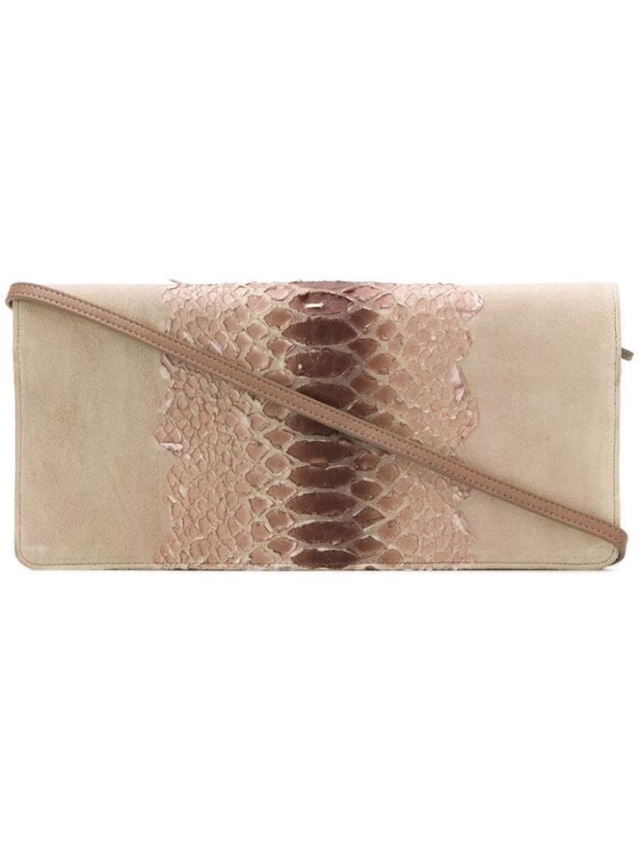 Maison Martin Margiela Pre-owned Snake Effect Clutch Bag - Neutrals