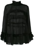Iro High Neck Blouse, Women's, Size: 38, Black, Polyester
